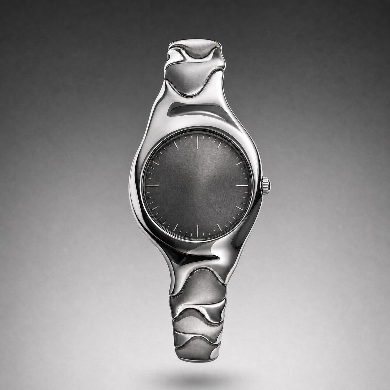 Reloj escultórico de acero pulido Vinclocktage